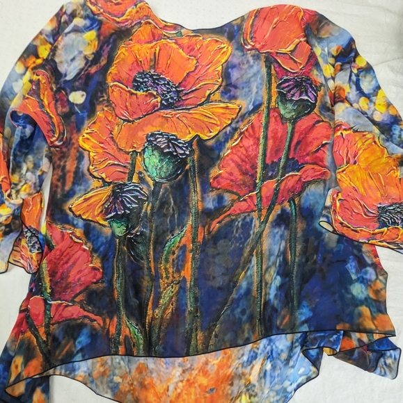Anthology Tops - Anthology Sheer Floral Blouse 3X
